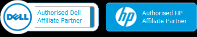 Dell and HP authorised affiliate partner logos
